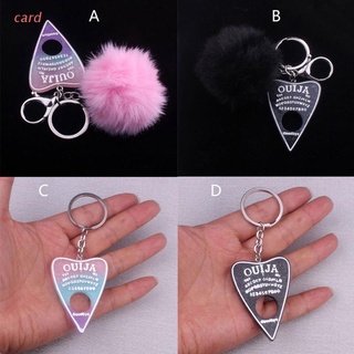 card Black Pink Color Resin Ouija Keyring Alloy Metal Keychain Pompom Keychain Fashion Jewelry Accessories for Men Women (1)