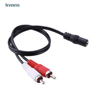 Kvans-Cable Adaptador Convertidor De Audio Auxiliar De 3,5 Mm Hembra A 2 RCA Macho
