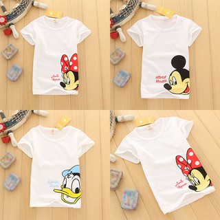 perfect Mickey Camiseta Bebé Niños Niñas Blusa De Manga Corta Lindo Algodón Dibujos Animados Mouse Donald Duck Tops De Verano (1)