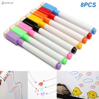 8pcs Color Magnet Pens Magnetic Wipe White Board Markers Built In Erases (1)