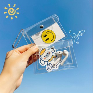 bingo - monedero transparente de pvc para tarjetas, portátil, cartera transparente
