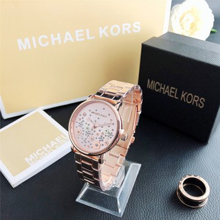 Michael Kors reloj De pulsera De cuarzo electrónico para mujer con Logo Mk/micheletines)/pulsera De acero De calidad hygh/diamante/decoración De 36.1 mm