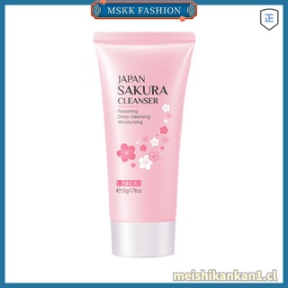 moda sakura espuma limpiador cara lavado control de aceite brillante cuidado de la piel limpiador [mskk]