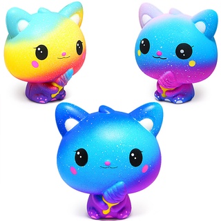 angdeni Cute Cartoon Cat Holding Ice Cream Soft Squishy Slow Rising Toy Stress Reliever
