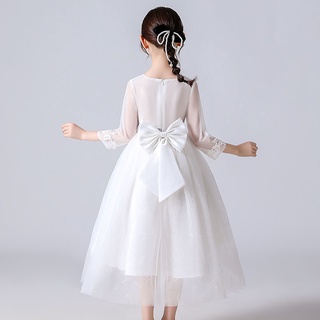 Spot segundo pelo blanco gasa vestido de niñas Kindergarten ropa de niña vestido de princesa vestido de pasarela ropa (9)
