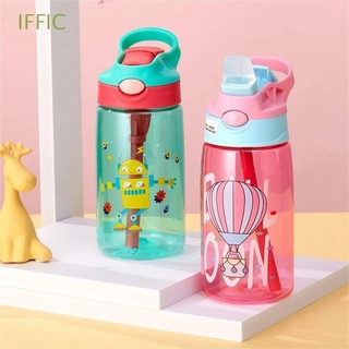 IFFIC Botella De Paja Transparente Para Niños , A Prueba De Fugas , Tazas De Alimentación De Bebé Agua , Portátil , Creativo , De Dibujos Animados , Con Flip , Libre De BPA , Botellas Deportivas (1)