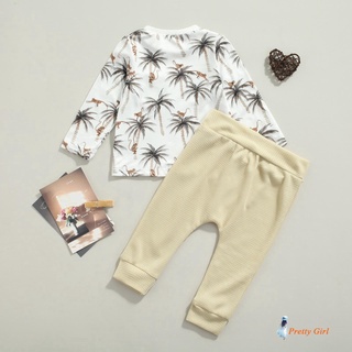 Mell-conjunto De pullover Casual y pantalón con estampado De Coco blanco árbol (5)