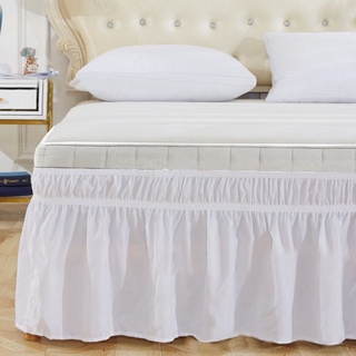 dormitorio hotel cama falda blanco/gris ropa de cama no estiramiento fácil de usar fácil de quitar cama falda sy