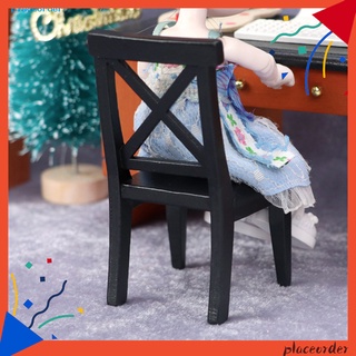 place_ miniatura accesorios mini silla de comedor muebles de madera artesanía suministros silla de comedor exquisita mano de obra para niños