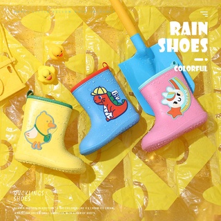 Unisex niño lindo de dibujos animados botas de lluvia de moda de los niños impermeables botas de tobillo en caliente antideslizante moda suave y cómodo zapatos de lluvia