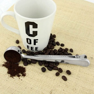 digitalblock - cuchara medidora de café molido de acero inoxidable con clip de sellado de bolsa