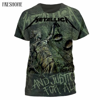 metallica and justice for all men summer camiseta de manga corta