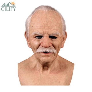 Cilify Old Bald Man máscara de látex abuelo realista cabeza cubierta Halloween Prop