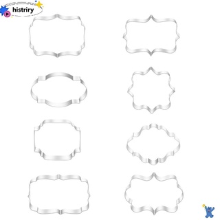 HISTRIRY 4/8PCS DIY Frame Cookies Cutter Best Wishes Cake Decorating Tools Biscuit Mold Stainless Steel Household Baking Molds Pastry Cookie Mould