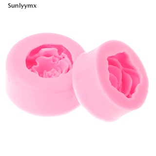 [sul] jabón de vela 3d de silicona fondant diy molde de herramienta de pastel molde rosa forma de flor ymx