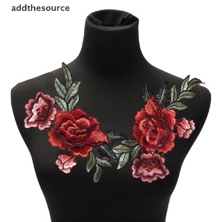 [aohr] 2 unids/set de parches de flores de rosas parches bordados florales para coser para bricolaje cvb
