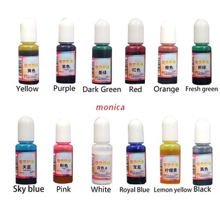 mon 12 colores de tinta de arte de resina natural pigmento kit de colorante líquido tinta difusión uv resina epoxi joyería herramientas