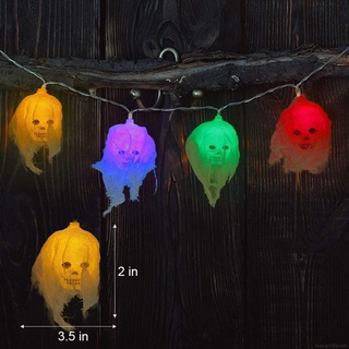 Halloween decoración m LED linterna cadena fantasma cráneo color (2)
