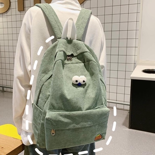 Schoolbag mujer versión coreana de Harajuku junior escuela secundaria estudiante mochila salvaje pana ins mochila