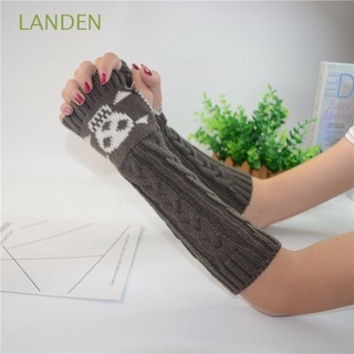 Guante De mano para mujer/manos libres/manos libres/guantes para tejer media Dedo con estampado De Esqueleto