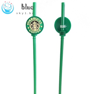 Starbucks popote De Plástico Pvc se puede reusar con cepillo De limpieza De utensilios planos/cuchillos y cubiertos