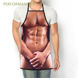 PERFORMANEITY Novelty Men Bib Party Funny BBQ Chef Muscle Men Baking Apron Gift Cooking Creative Kitchen Costume