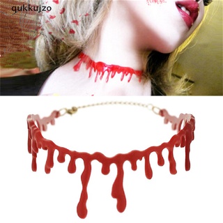 [qukk] halloween fiesta vestido bola punk rock deathrock sangre punto rojo gargantilla collar 458cl
