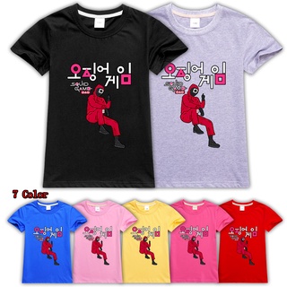 Calamar juego Drama Baju niños T-shirt moda Casual niños niñas de manga corta Tops de moda Popular