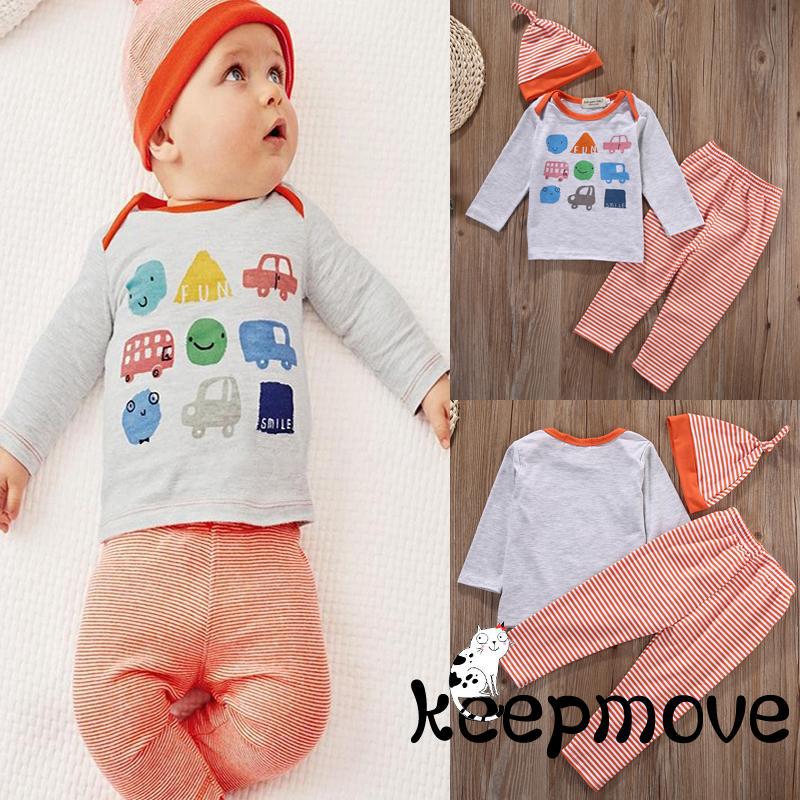 kem-3pcs recién nacido bebé niñas ropa camiseta tops+pantalones leggings traje