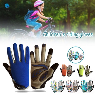 Guantes antideslizantes de dedo completo con soporte de muñequera acolchado Fitness corto dedo abierto guante para niños equitación deportes