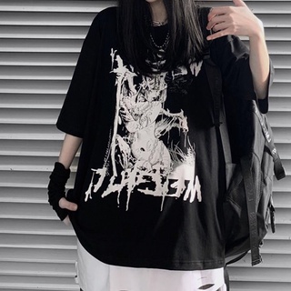 sassyme emo anime goth camiseta de las mujeres de gran tamaño emo punk harajuku verano superior oscuro estética hada grunge alt más el tamaño de la ropa alternativa