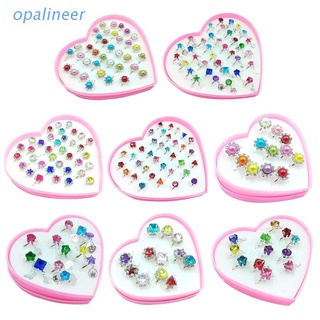 Opa caja/12/36 pzs anillos De aleación ajustables para bebés con forma De corazón