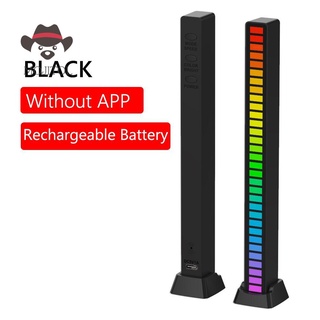 MOJITOL Rechargeable Sound Control Colorful Light RGB 32LED Pickup Lamp Bar (Black) (2)
