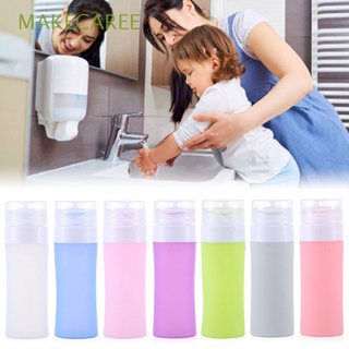 MAKECAREE 60ml Shampoo Empty Bottles Refillable Travel accessories Silicone Bottle Sub-bottling Tube Portable Hand Washing Shower Gel Squeeze Container