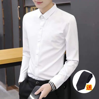 Camisa blanca camisa de manga larga para hombre camisa juvenil en pulgadas camisa para hombre