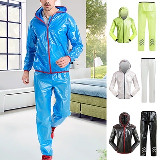 ganjink Outdoor Cycling Raincoat Bike Jacket Pants Reflective Strip Rainproof Suits