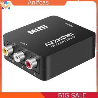 Adaptador compatible con ac-AV a HDMI 1080P convertidor de vídeo MINI AV2HDMI compatible con adaptador de caja convertidora para proyector HDTV