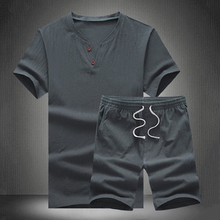 aobuqu color sólido casual traje de dos botones de dos piezas de manga corta t-shirt cordón pantalones cortos conjunto streetwear (5)