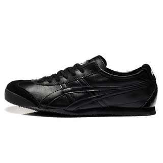 [original y disponible] onitsuka zapatos méxico 66 todo negro super suave cuero de piel de oveja deporte zapato zapatillas de deporte para hombres y mujeres tigres zapatos