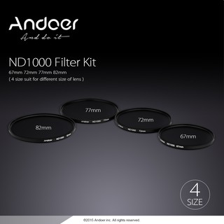 Andoer 82mm ND1000 10 Stop Fader - filtro de densidad Neutral para Nikon Canon DSLR Cam