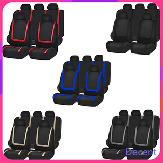 Funda de asiento universal para asiento de coche/almohadilla de asiento/juego de 9 piezas de color que se ajusta, todo negro (9)