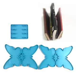 JANG 1Set DIY Craft Book Stand molde de resina epoxi mariposa 3D estantería de silicona molde (6)