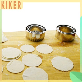 3Sets de acero inoxidable redondo Dumplings molde Maker galletas pastel pastelería Gadget (8)
