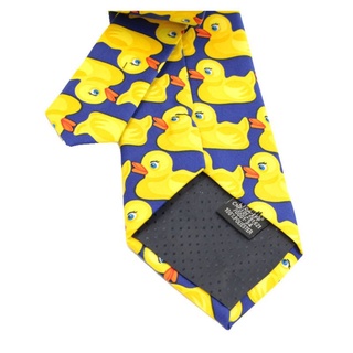 Stym hombres mujeres divertido pato amarillo impreso corbata imitación seda Cosplay fiesta de negocios traje lazos ropa de cuello mostrar accesorios de boda (3)