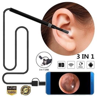nuevo 3 en 1 usb earpick mini cámara endoscopio herramienta de limpieza de oídos hd visual oreja cuchara