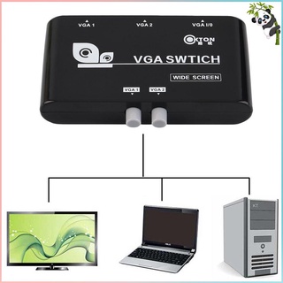 Portable 2 In 1 Out VGA/SVGA Manual Sharing Selector Switch Switcher Box Light Black VGA Switch For LCD PC Notebook