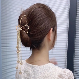 Twinkle1 Vintage cangrejo Clips moda pelo Clips mariposa garras de pelo geometría mujeres Headwear coreano cristal borla colgante aleación accesorios para el cabello (9)