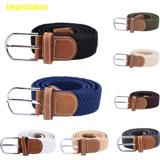 [Emprichman] cinturón para hombres cintura elástica hebilla de lona trenzada para hombre tejida correas elásticas (1)