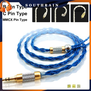 southrain jcally - cable de auriculares trenzado chapado en oro resistente al desgaste con pin b/c/mmcx