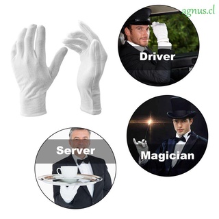 agnus 6 pares guantes de trabajo medio gruesos para inspección de trabajo de algodón guantes de etiqueta rendimiento mostrar blanco ligero joyería de moneda gimnasia bandera guantes de alta elasticidad guantes